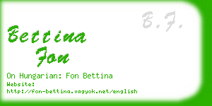 bettina fon business card